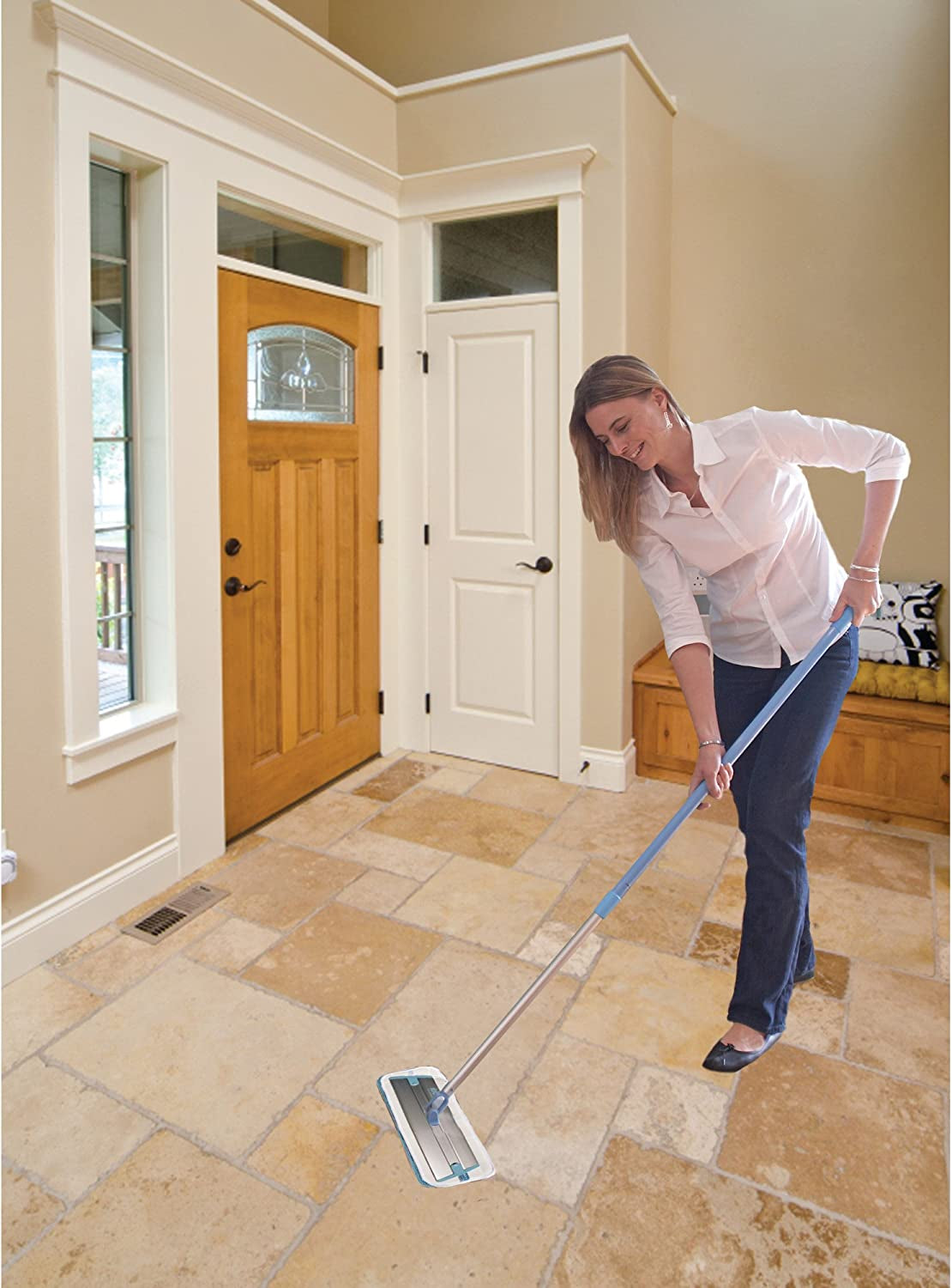 Deep Clean Microfiber Mop - Reusable Mop Pad for Home Cleaning, Hard Floors, Wood, Tile, or Laminate, Machine Washable, Use Wet for Cleaning or Dry for Dusting, No Refills or Spray Needed